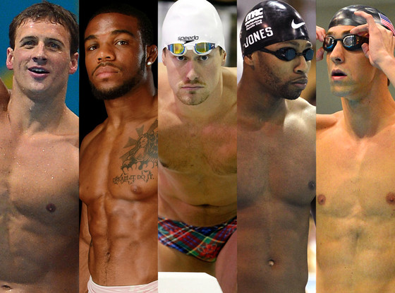 Ryan Lochte, Jordan Burroughs, Peter Vanderkaay, Cullen Jones, Michael Phelps Ryan Lochte, Jordan Burroughs, Peter Vanderkaay, Cullen Jones, Michael Phelps